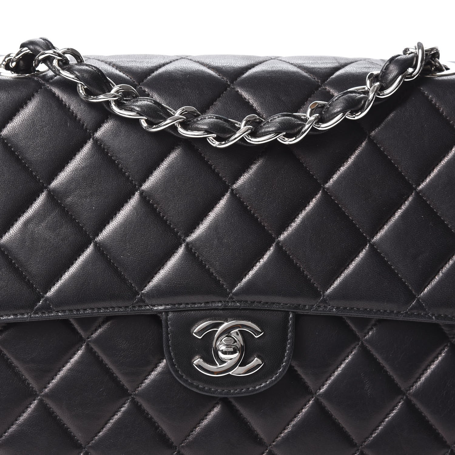 Chanel Lambskin Quilted Jumbo Single Flap Black 10 of 10