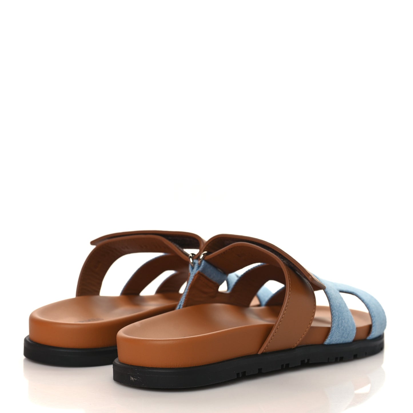 Denim Calfskin Womens Chypre Sandals 39 Bleu Clair Naturel