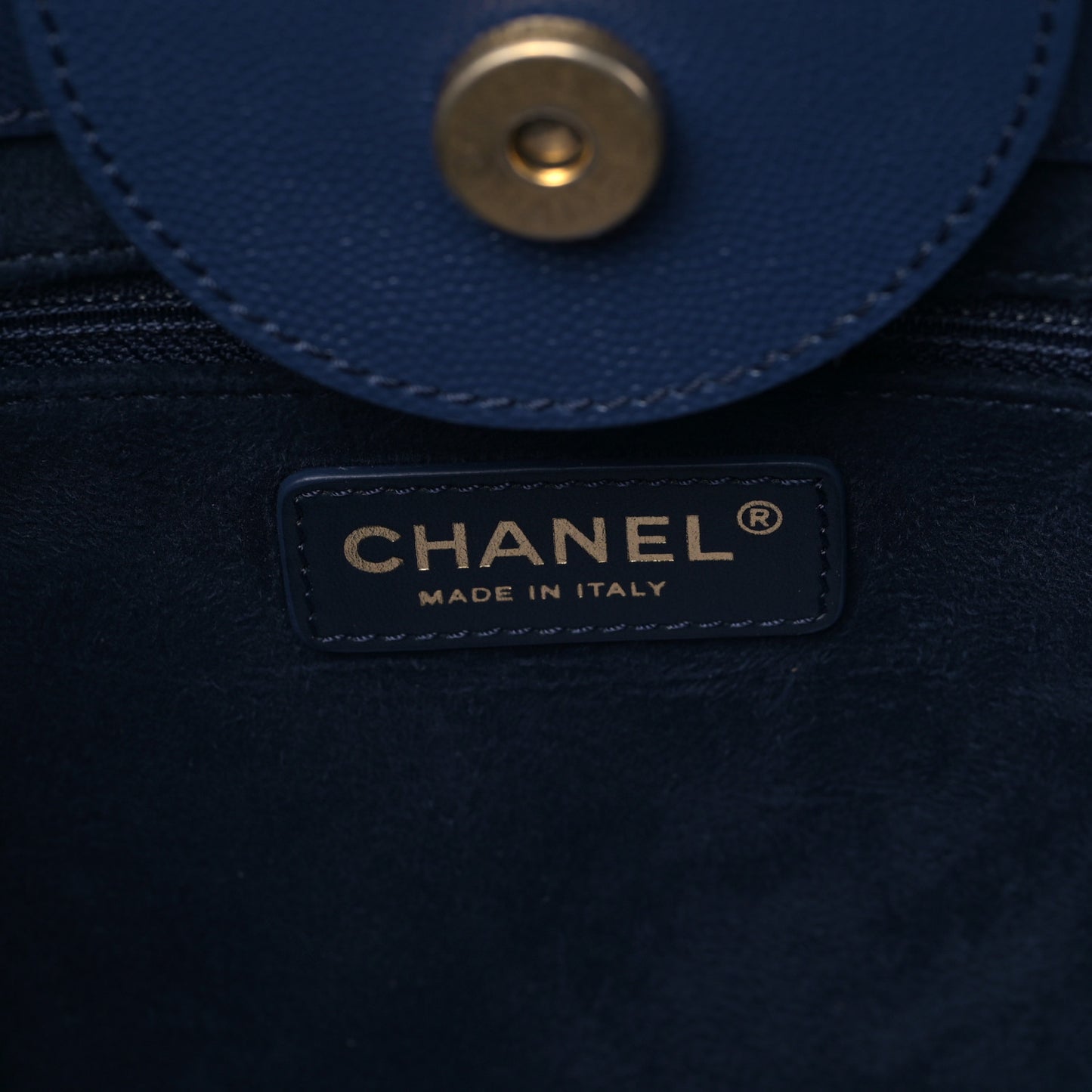 Caviar Small Studded Deauville Tote Navy