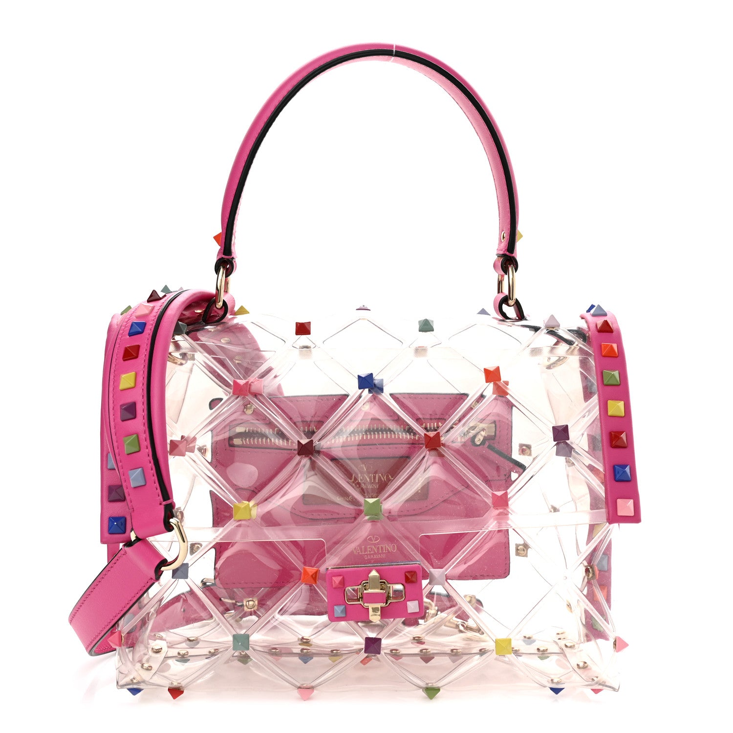 Valentino Garavani PVC Medium Candystud Top Handle Bag Multicolor 1 of 12