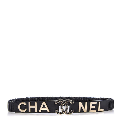 Chanel Lambskin Logo Belt 75 30 Black 1 of 9