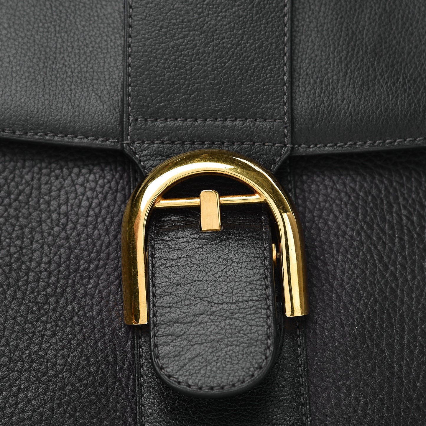 Grained Calfskin MM Brillant Satchel Black