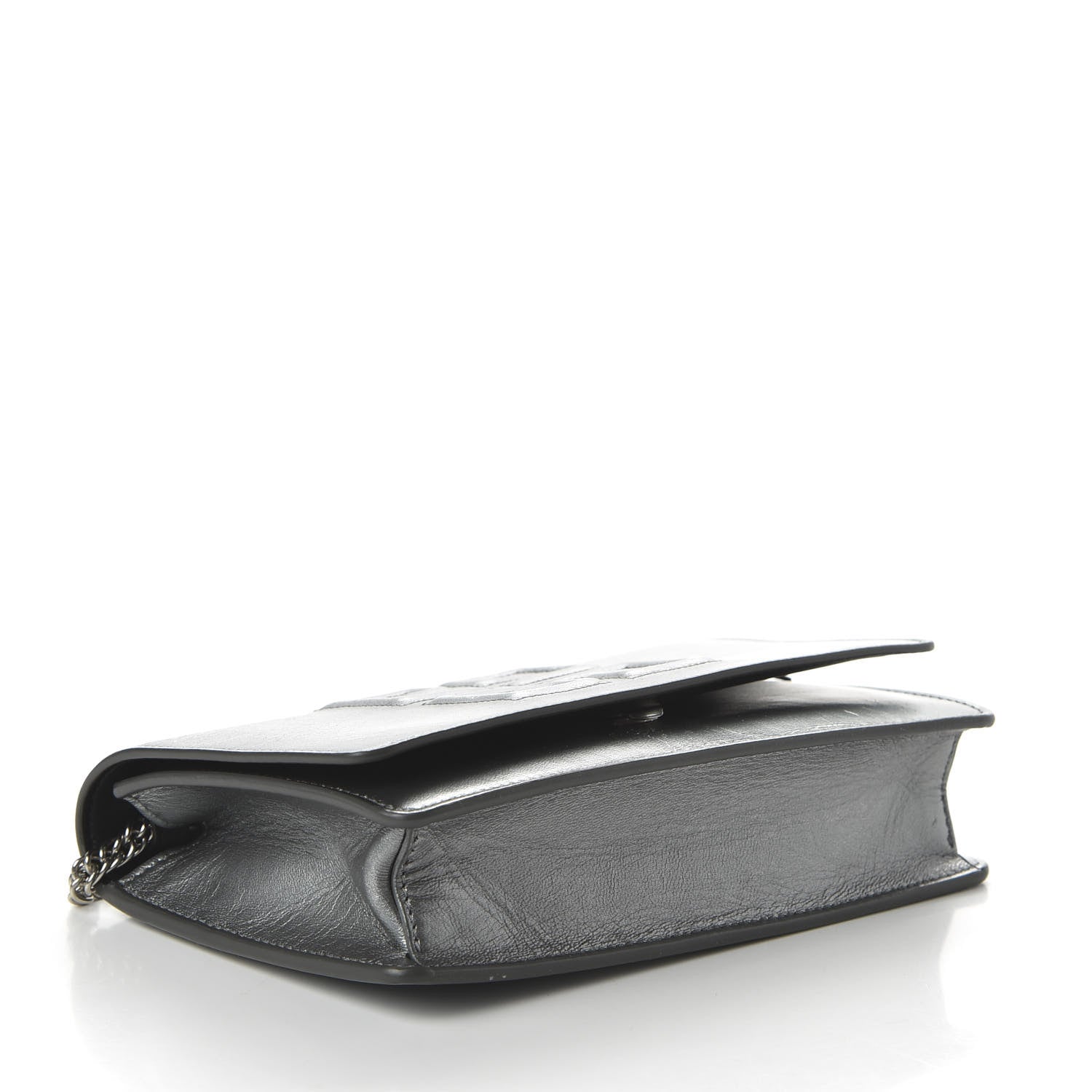 Givenchy Metallic Lambskin Emblem Chain Wallet Silver 4 of 10