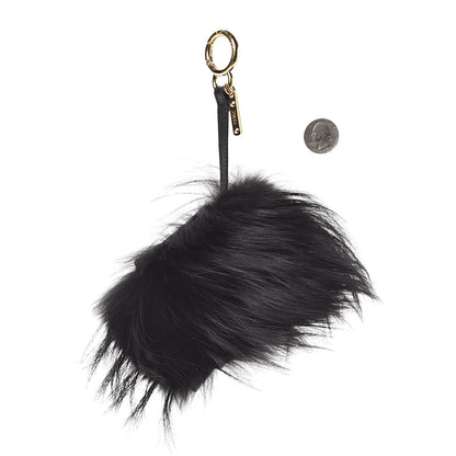 Fendi Fox Fur Calfskin Hypnoteyes Coin Purse Bag Bug Charm Black 2 of 3