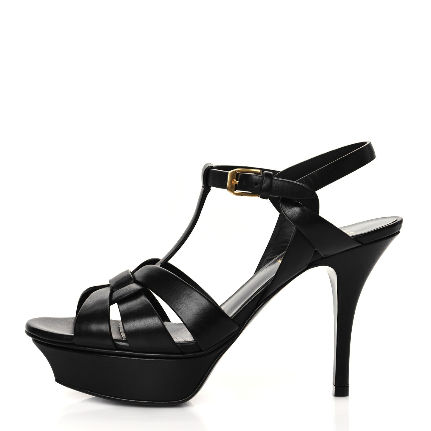 Calfskin Tribute 75 Platform Sandals 36.5 Black