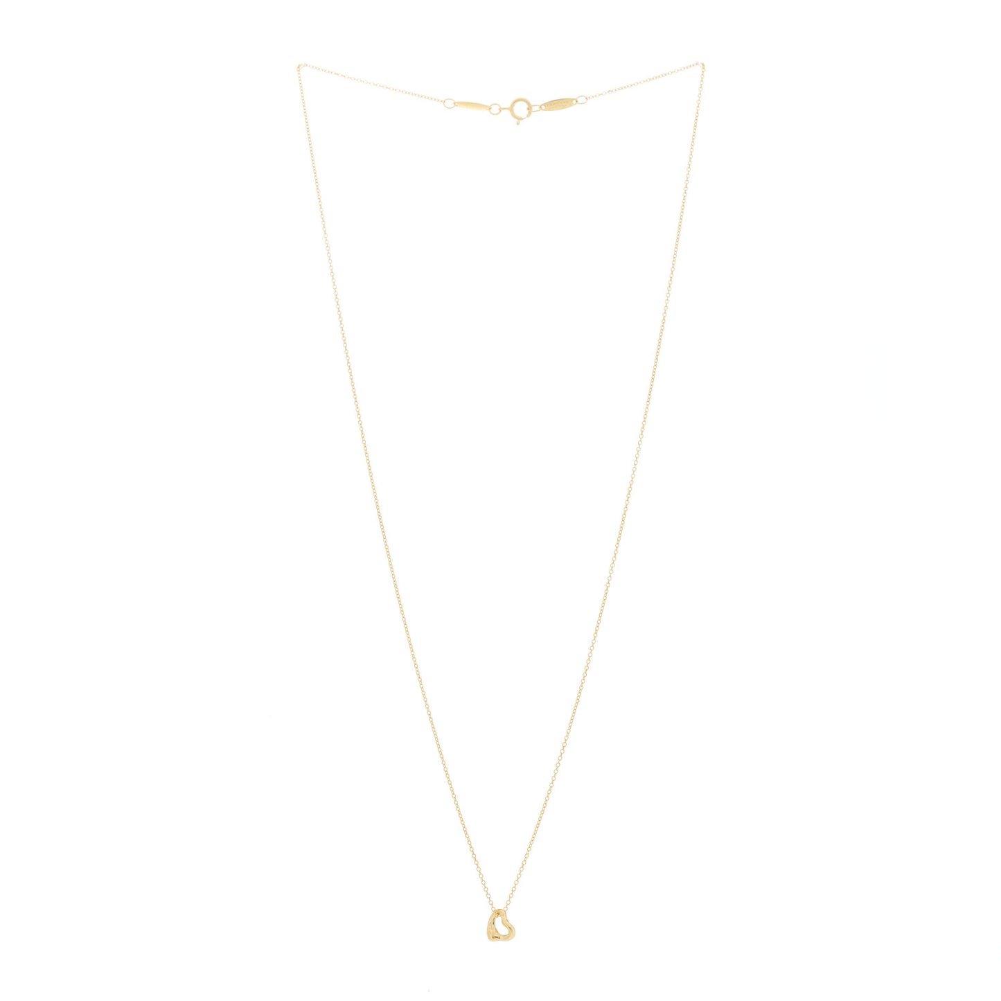 18K Yellow Gold 7mm Elsa Peretti Open Heart Pendant Necklace