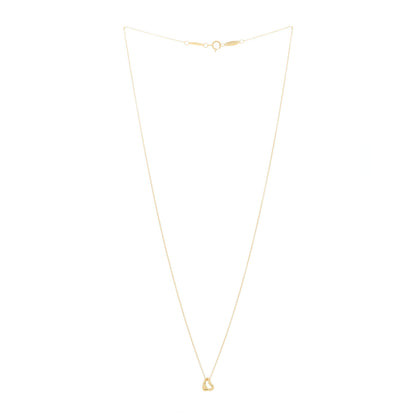 Tiffany 18K Yellow Gold 7mm Elsa Peretti Open Heart Pendant Necklace 3 of 5