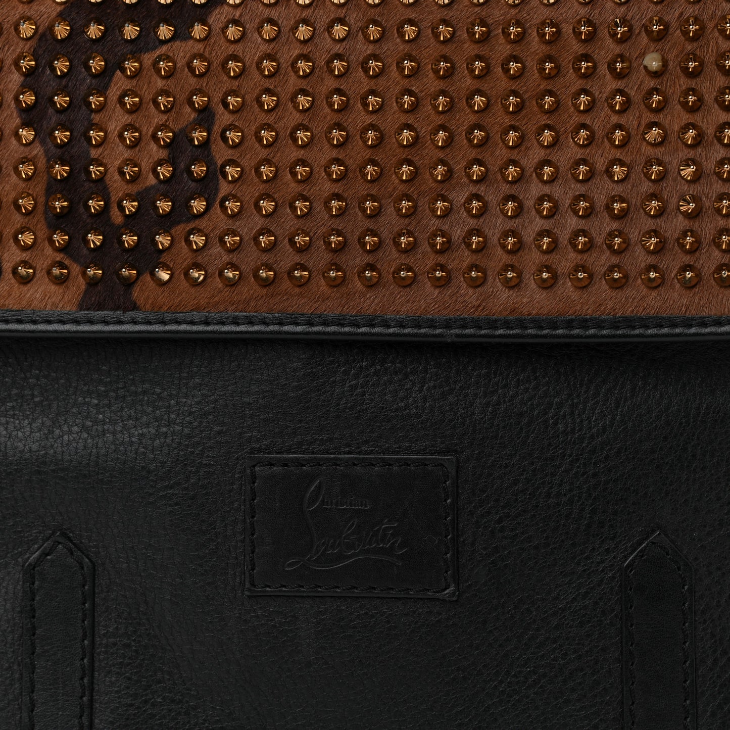 Pony Hair Calfskin Spikes Syd Backpack Camo  Coffee Bronze Black