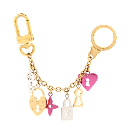 Louis Vuitton Love Lock Heart Key Chain Holder Bag Charm 1 of 5