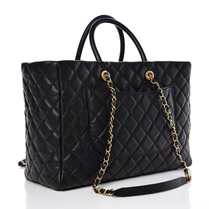Chanel Caviar Quilted Large Coco Handle Shopping Tote Black 4 of 11