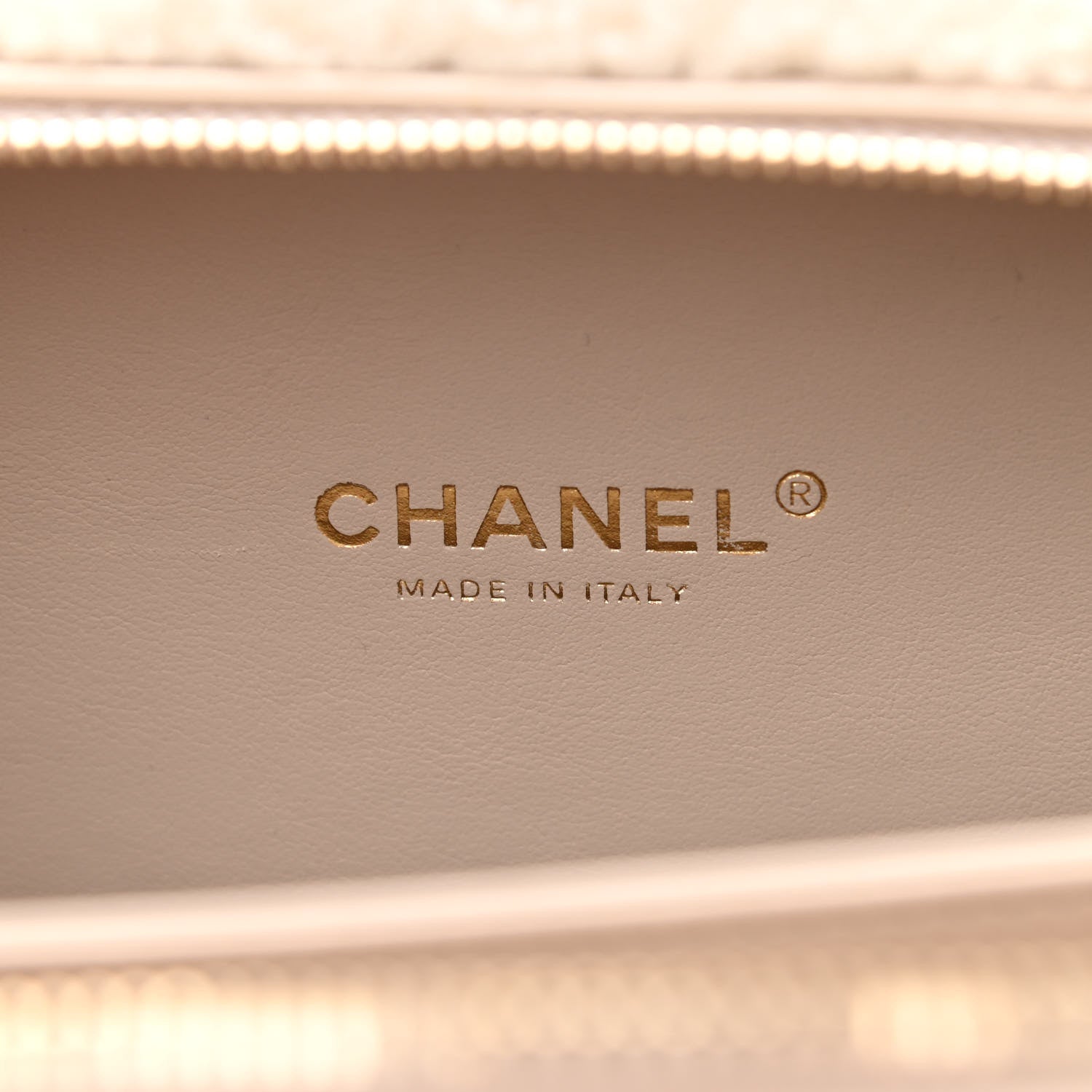 Chanel Shearling Lambskin Quilted Small CC Filigree Vanity Case Beige 6 of 10
