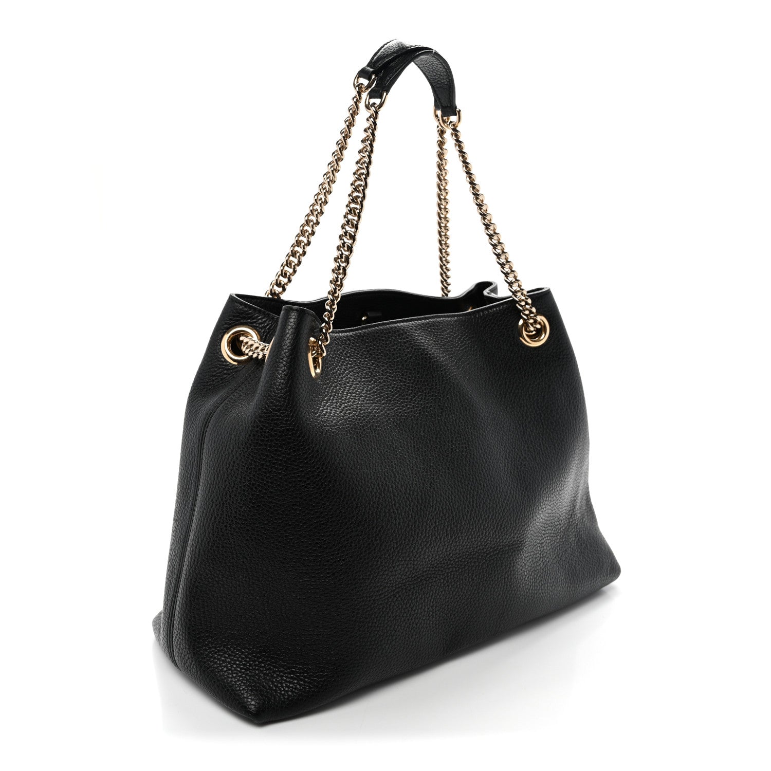 Gucci Pebbled Calfskin Medium Soho Chain Shoulder Bag Black 3 of 10