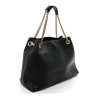 Gucci Pebbled Calfskin Medium Soho Chain Shoulder Bag Black 3 of 10