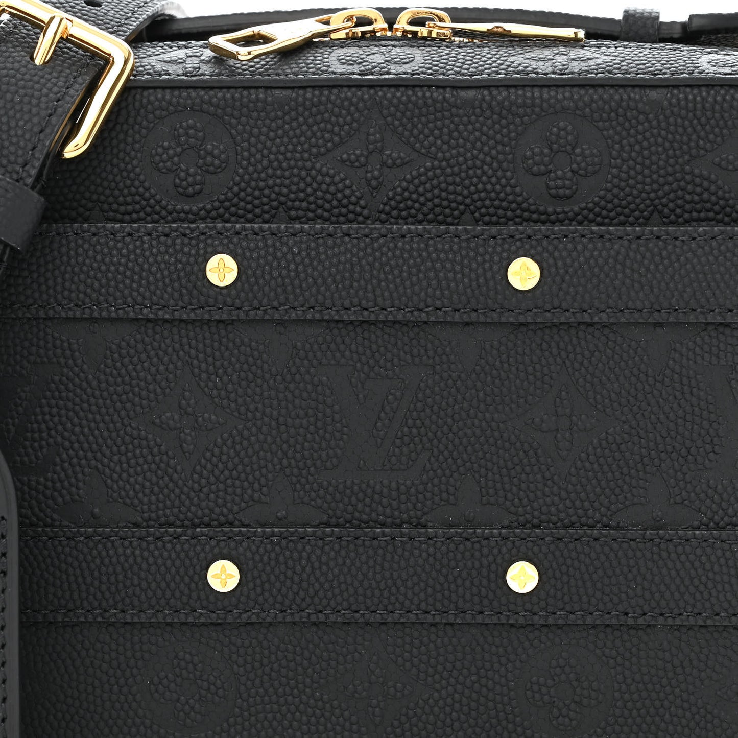 X NBA Grained Calfskin Monogram Handle Trunk Black