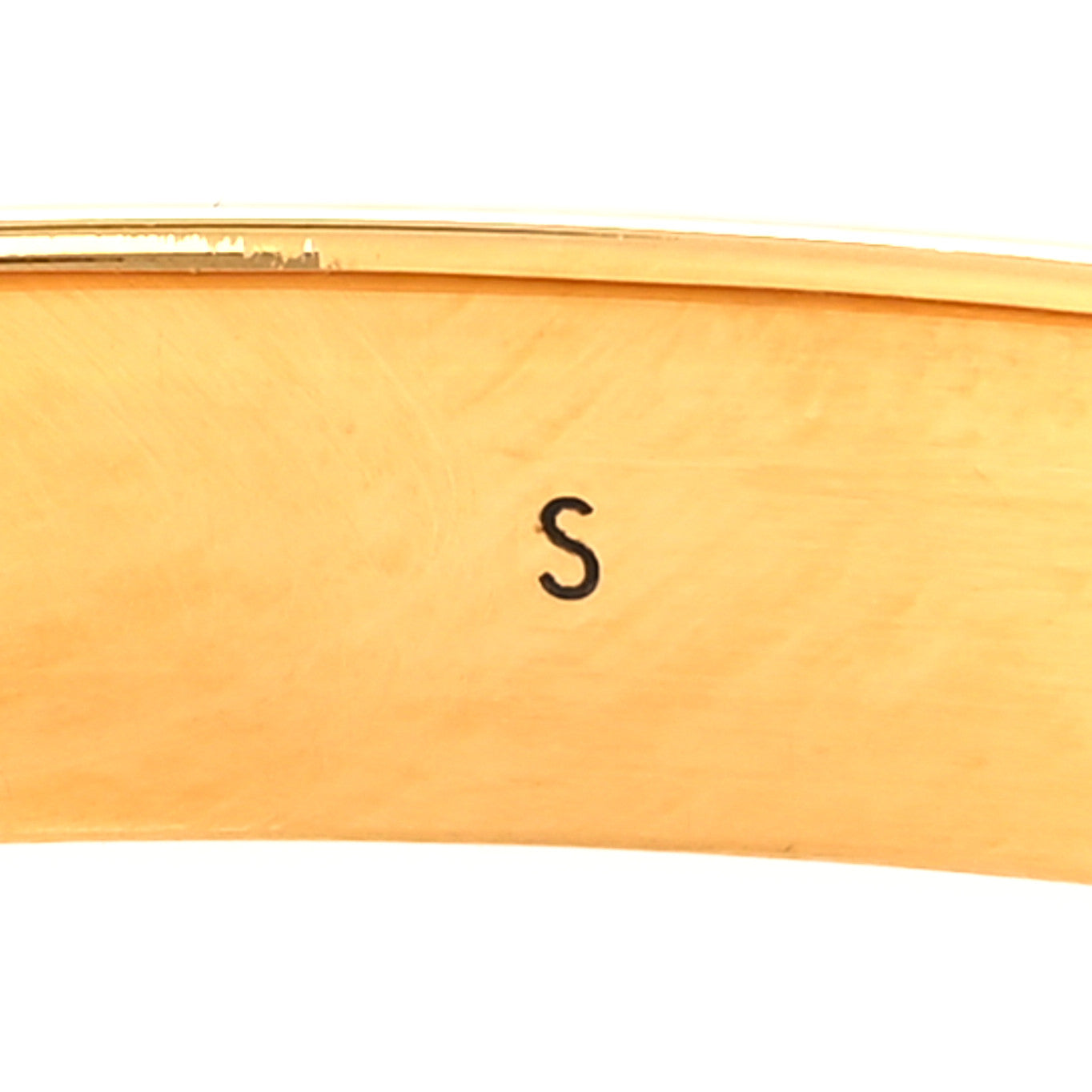 Brass Crystal Monogram Nanogram Strass Cuff S Gold