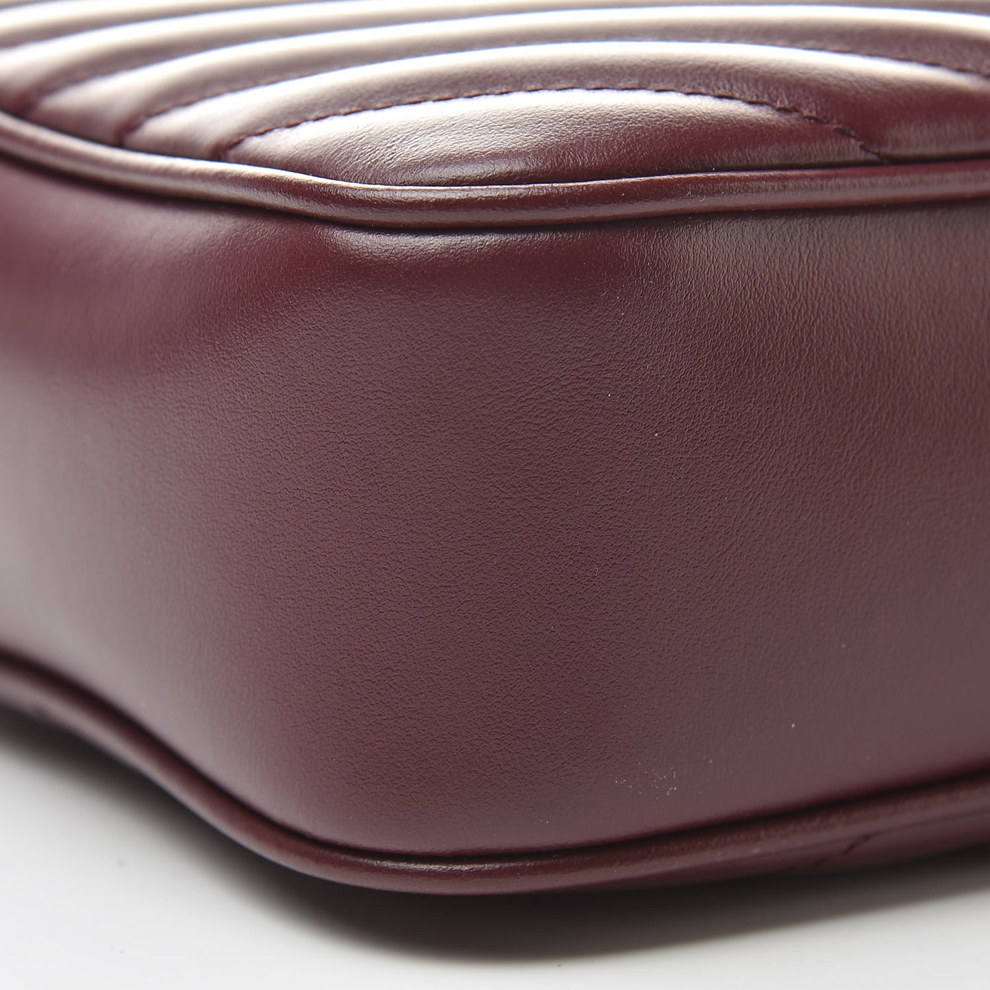 Calfskin Matelasse Monogram Lou Camera Bag Dark Legion Red