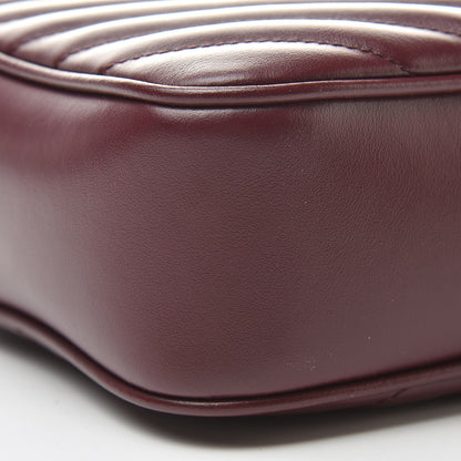Saint Laurent Calfskin Matelasse Monogram Lou Camera Bag Dark Legion Red 9 of 10
