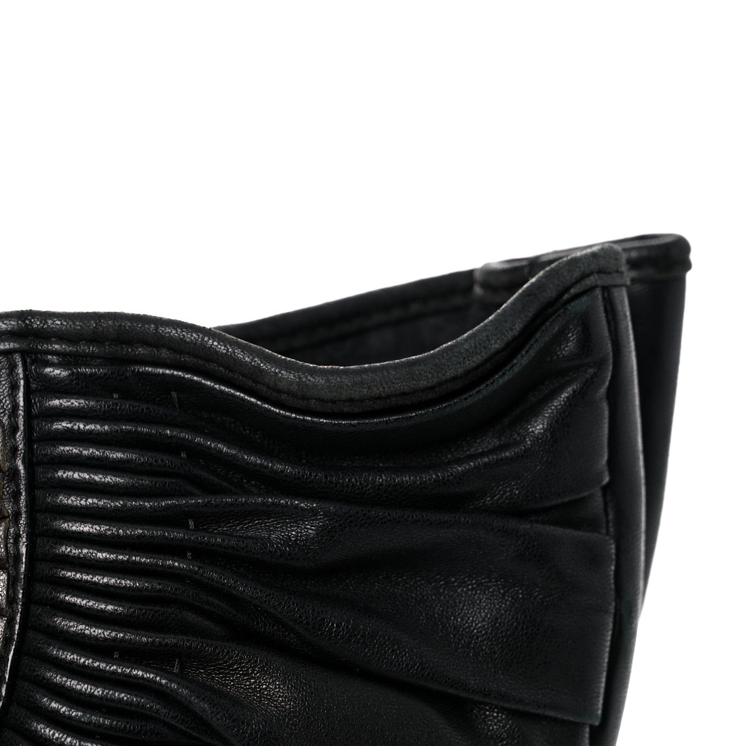 Christian Dior Lambskin Plisse Pleated Basket Tote Bag Black 15 of 18