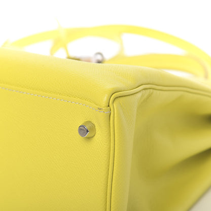 Hermes Epsom Candy Kelly Retourne 35 Lime Gris Perle 19 of 42