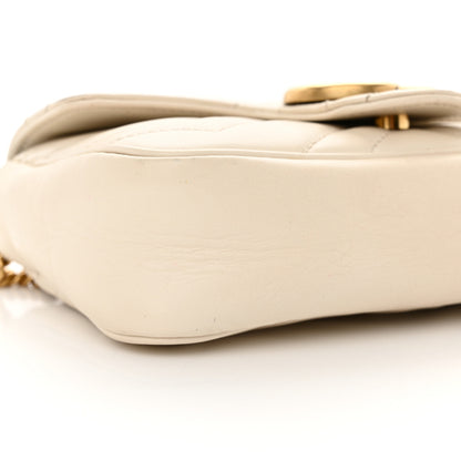 Gucci Calfskin Matelasse Super Mini GG Marmont Shoulder Bag White 9 of 19