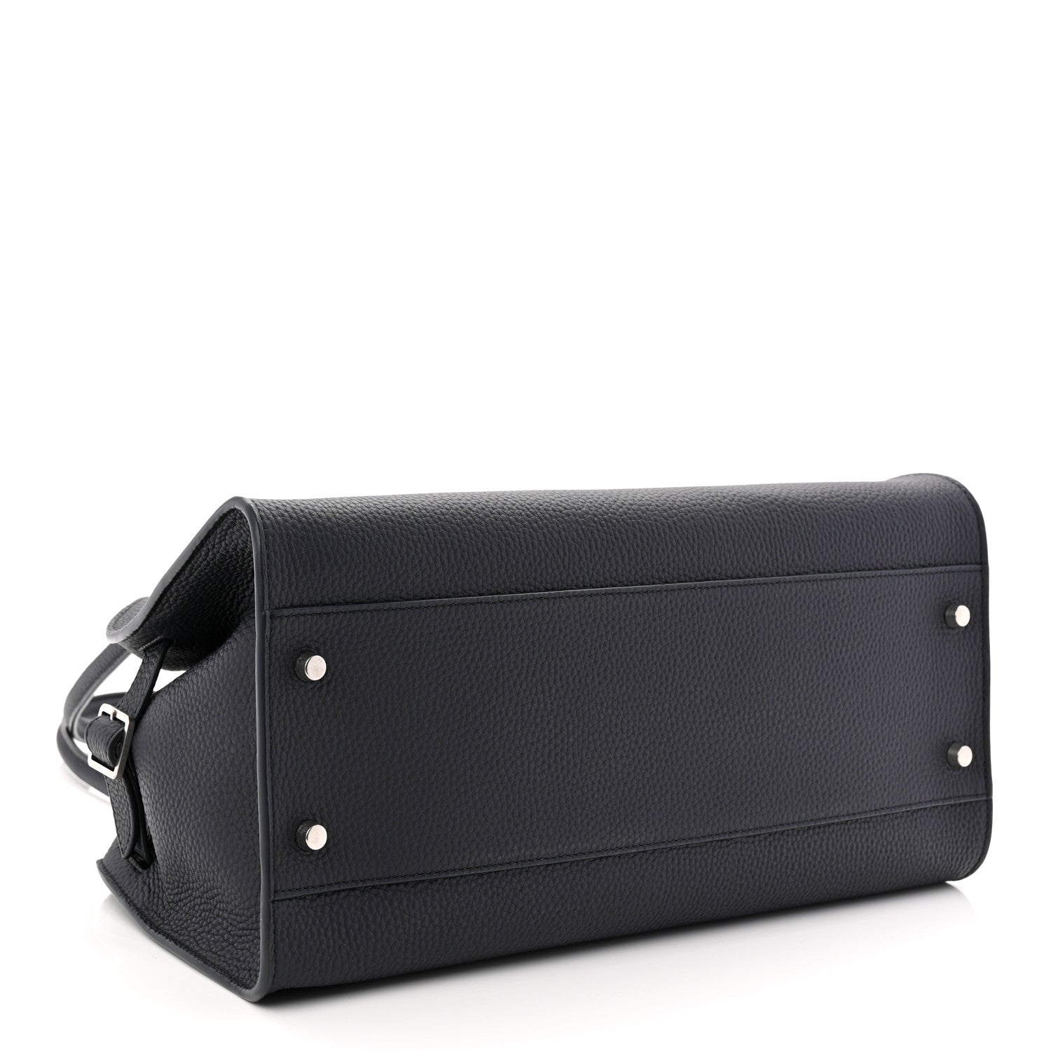 The Row Grained Calfskin Margaux Shoulder 12 Dark Navy 7 of 17