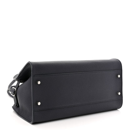 The Row Grained Calfskin Margaux Shoulder 12 Dark Navy 7 of 17
