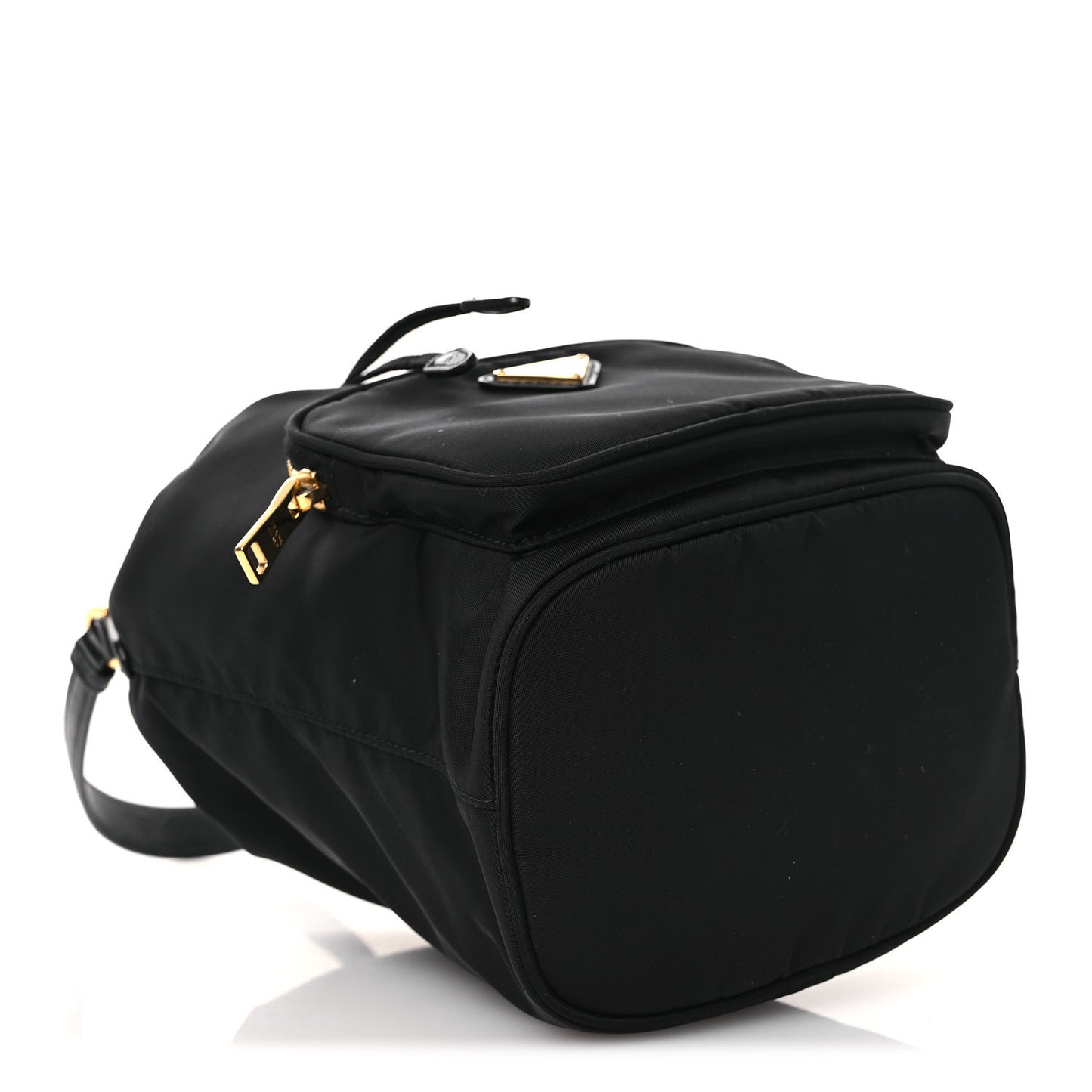 Nylon Vela Saffiano Mini Bucket Crossbody Bag Black