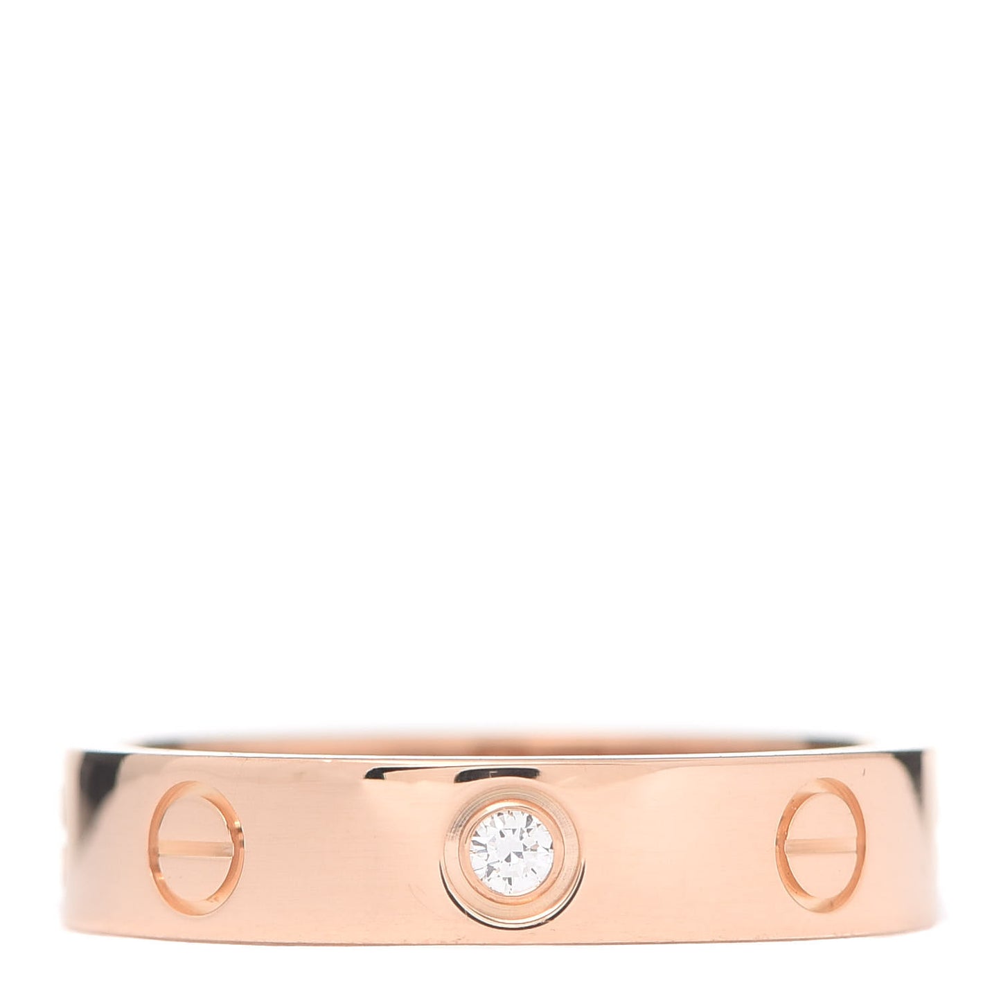 18K Pink Gold Diamond 4mm LOVE Wedding Band Ring 51 5.75