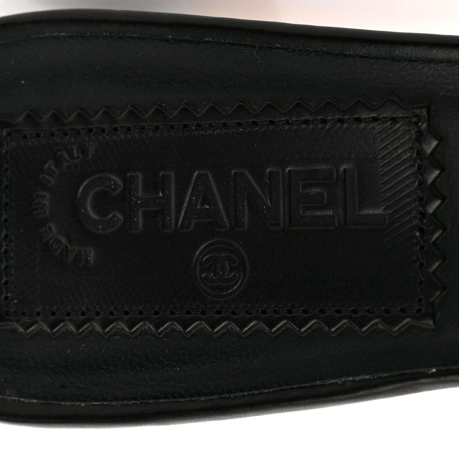 Chanel Calfskin Stitched CC Mule Sandals 36 Black 8 of 13