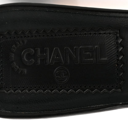 Chanel Calfskin Stitched CC Mule Sandals 36 Black 8 of 13