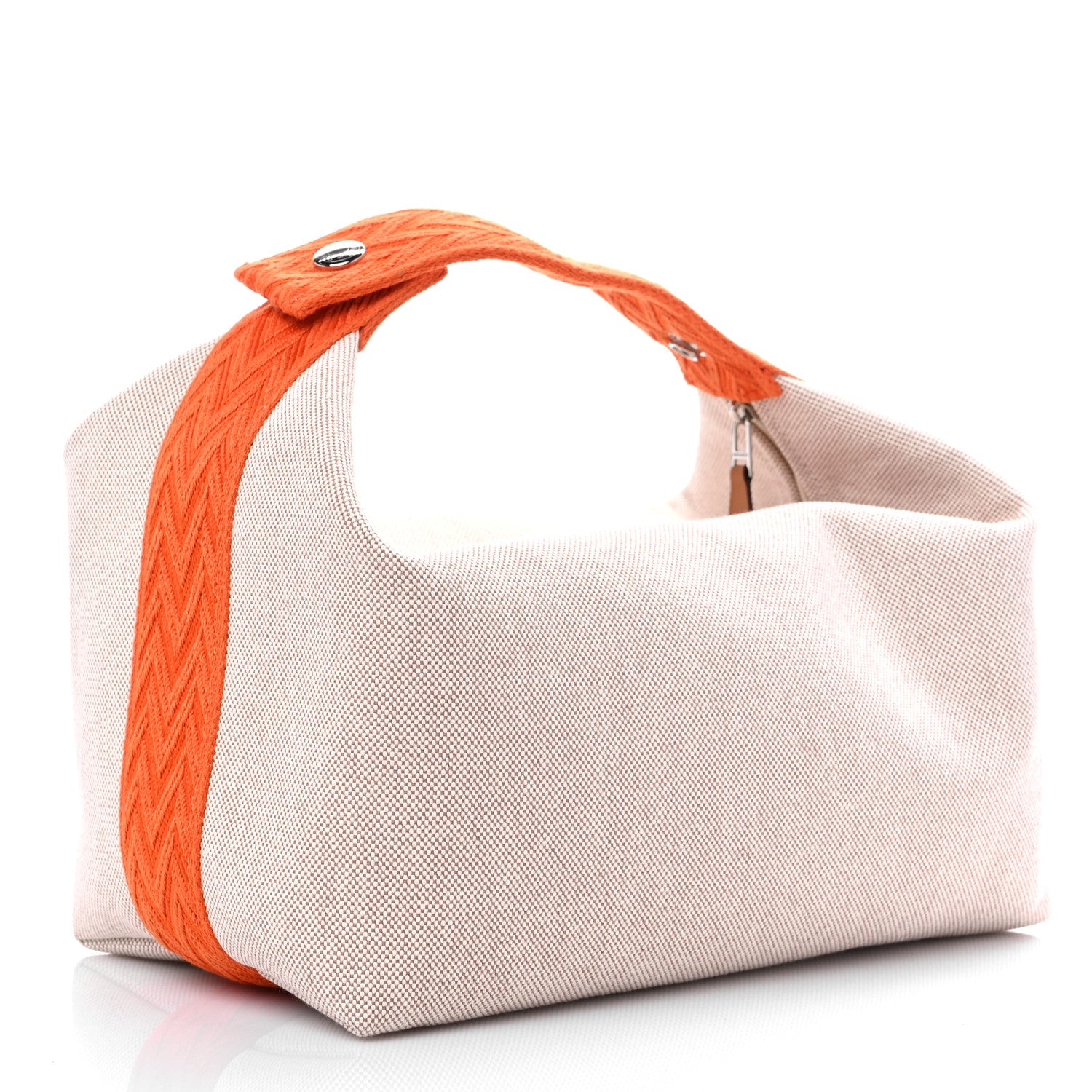 Hermes Canvas Small Bride-A-Brac Pouch Natural Orange 3 of 7