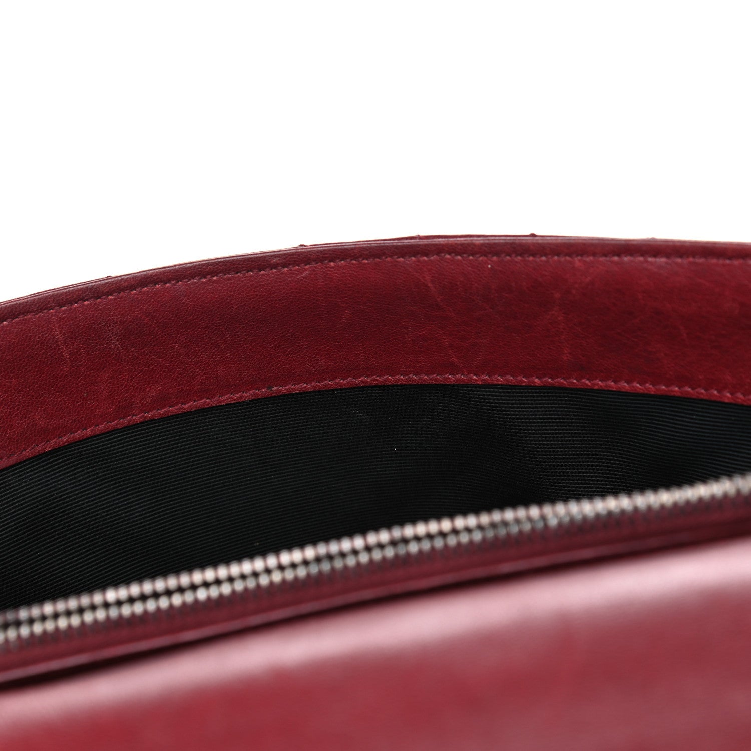Saint Laurent Sheepskin Matelasse Chevron Large College Monogram Satchel Rouge 5 of 12