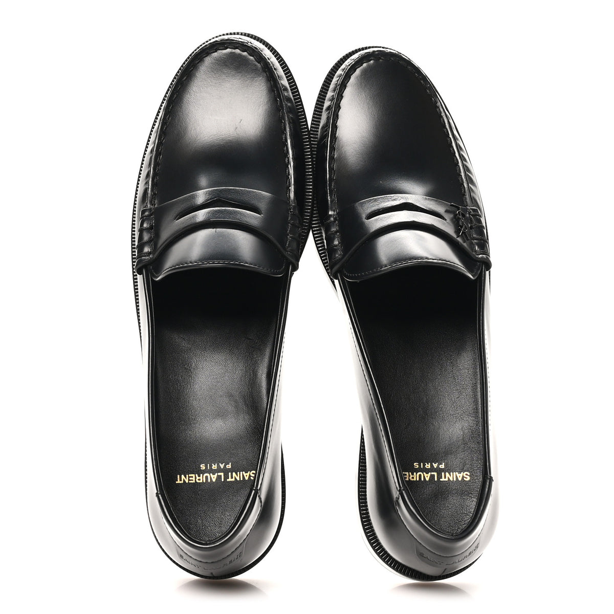 Saint Laurent Magnum Lux Calfskin Mens Le Loafer 15 Moccassins 40 Black 2 of 10