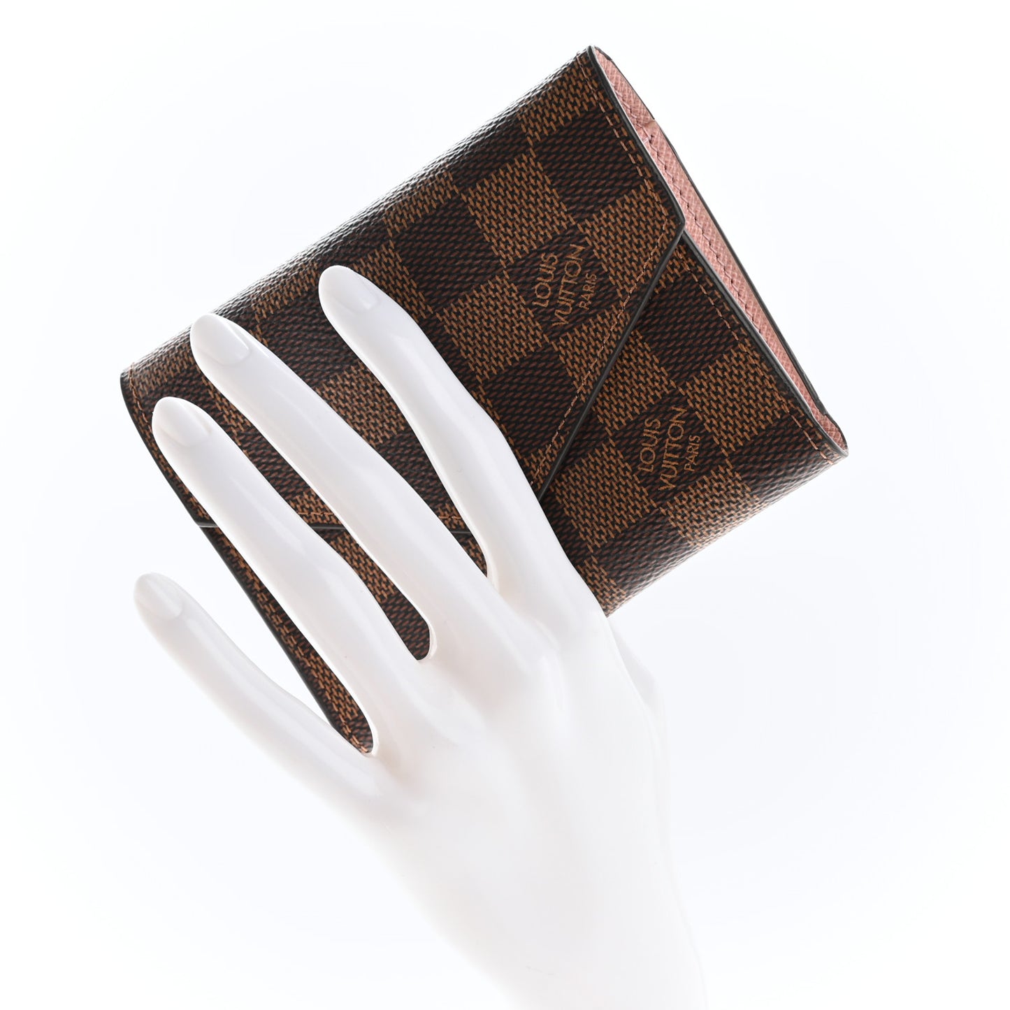 Damier Ebene Victorine Wallet Rose Ballerine