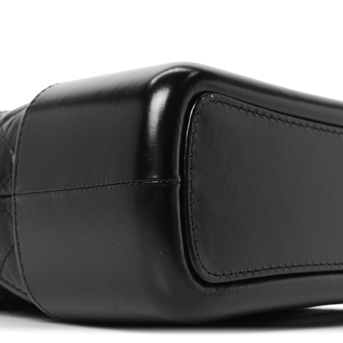 Aged Calfskin Quilted Medium Gabrielle Hobo Black