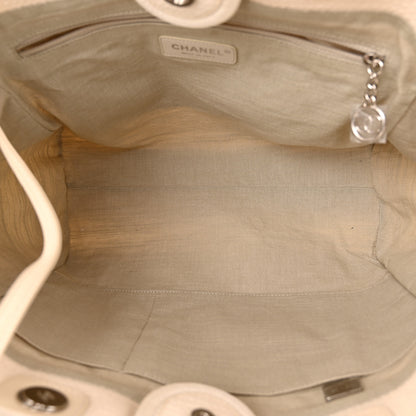Chanel Mixed Fibers Medium Deauville Tote White 6 of 11