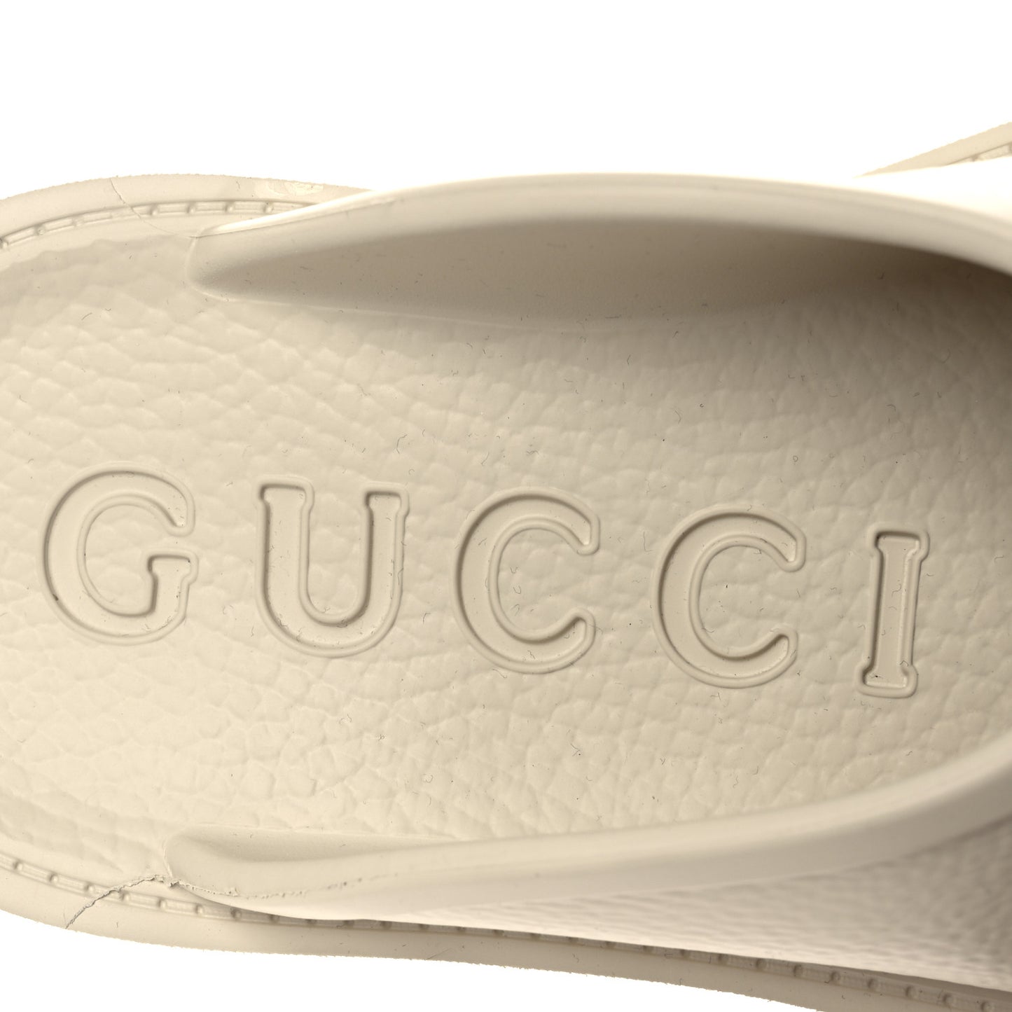 Rubber GG Monogram Perforated Elea Platform 55mm Lug Sole Sandals 35 Mystic White