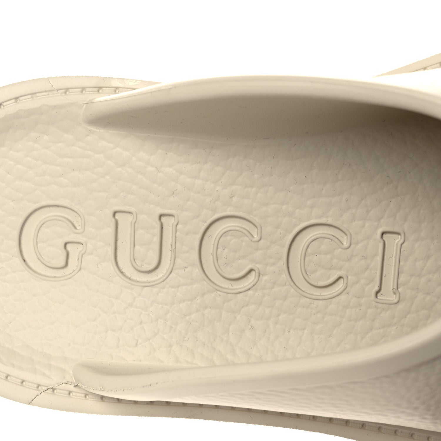 Gucci Rubber GG Monogram Perforated Elea Platform 55mm Lug Sole Sandals 35 Mystic White 9 of 10