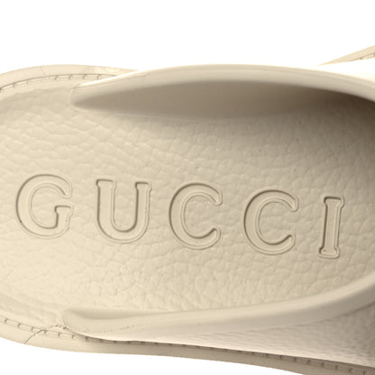 Gucci Rubber GG Monogram Perforated Elea Platform 55mm Lug Sole Sandals 35 Mystic White 9 of 10