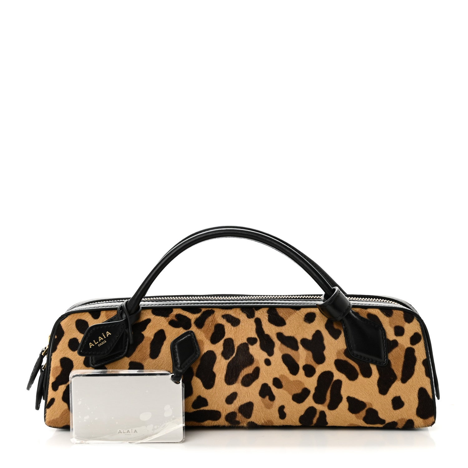 Alaia Calf Hair Leopard Print Le Teckel Clutch Brun Sepia 3 of 10