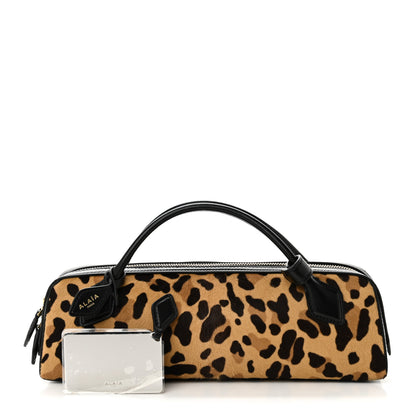 Alaia Calf Hair Leopard Print Le Teckel Clutch Brun Sepia 3 of 10