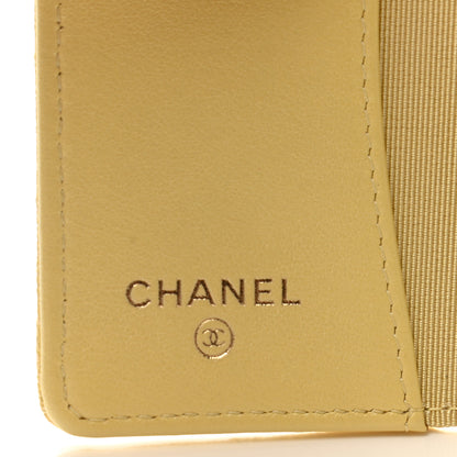 Chanel Iridescent Caviar Quilted Classic 4 Key Holder Wallet Yellow 7 of 9