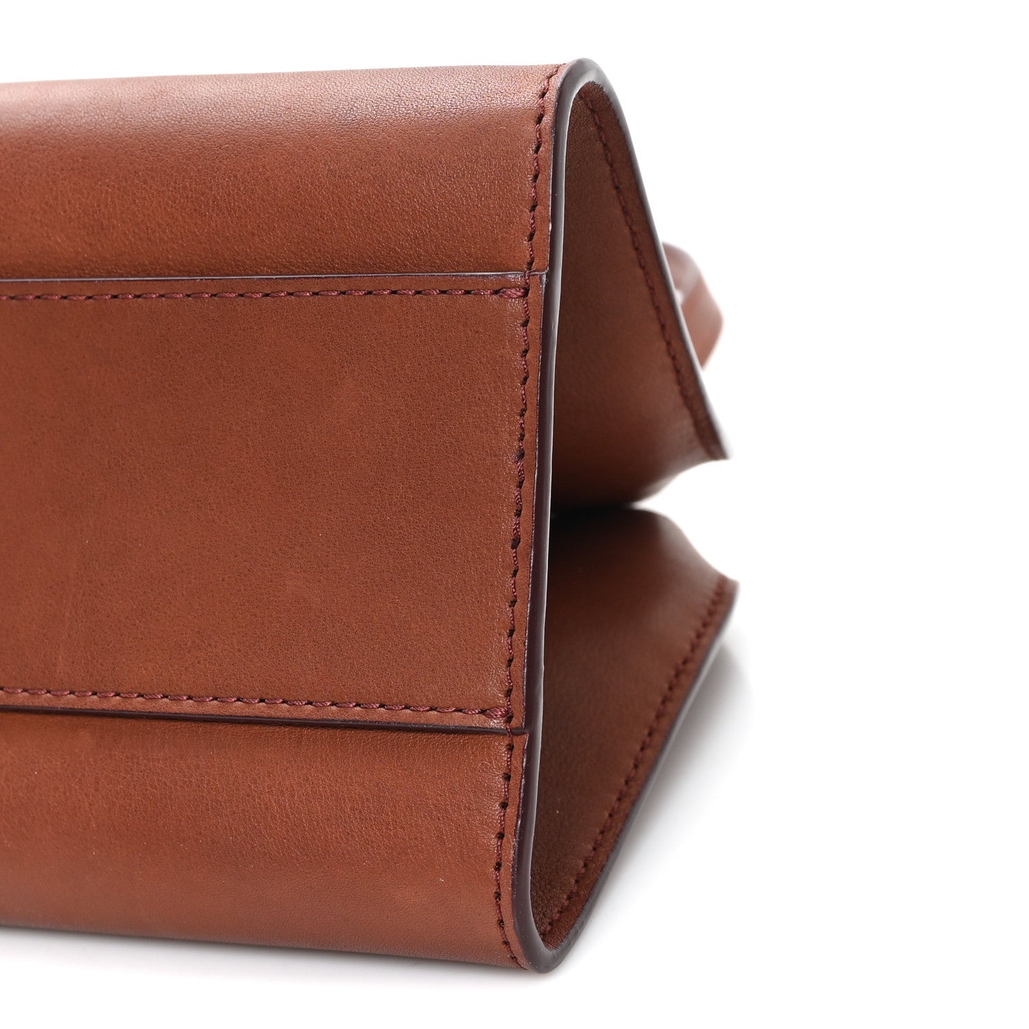 The Row Polished Saddle Calfskin Peggy Clutch New Burgundy 9 of 9