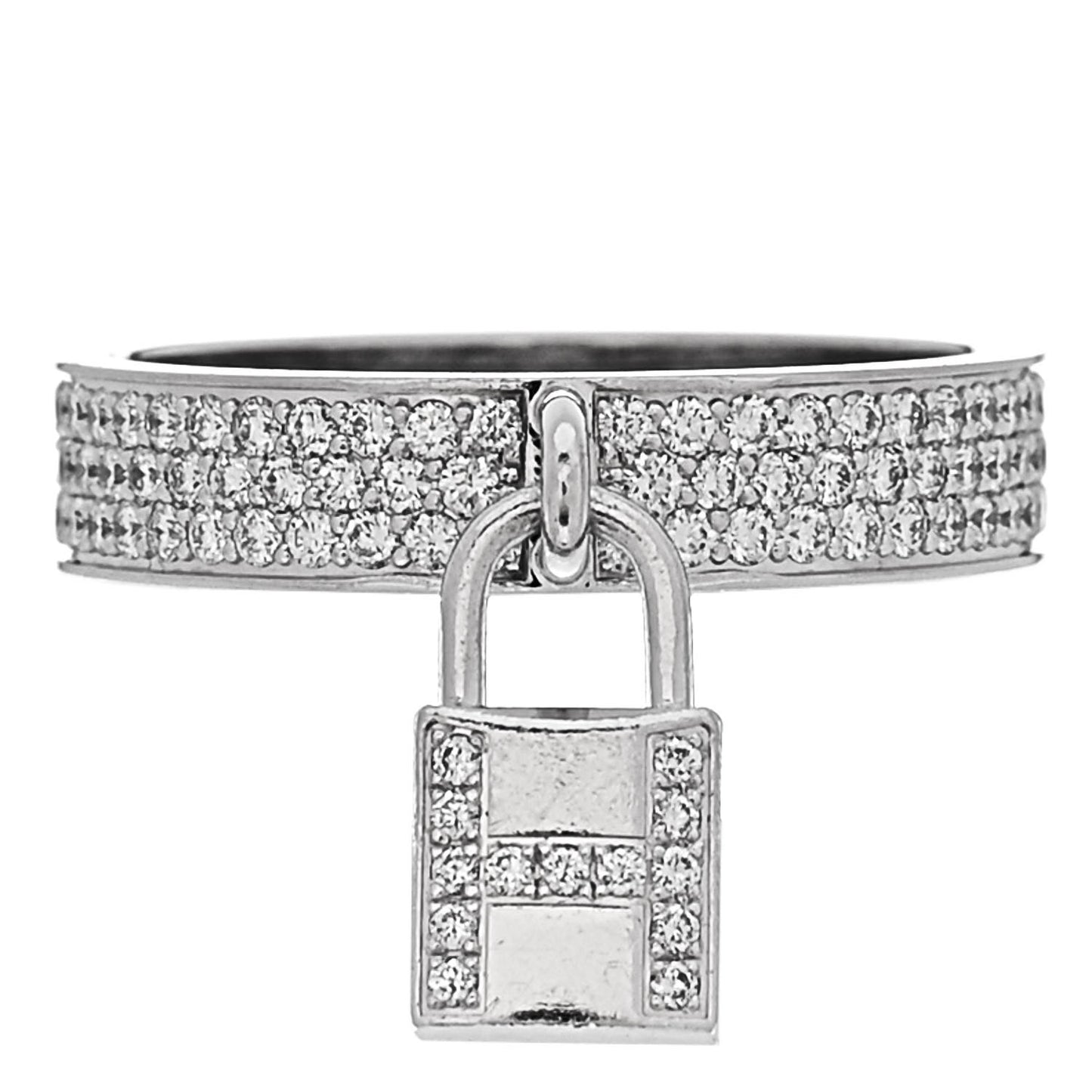 18K White Gold Diamond MM Kelly Clochette Ring 54 7