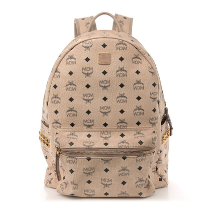 MCM Visetos Large Side Studs Stark Backpack Beige 1 of 17