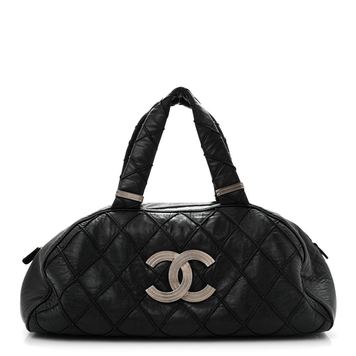Chanel Lambskin Quilted Large Bowler Black 1 of 13