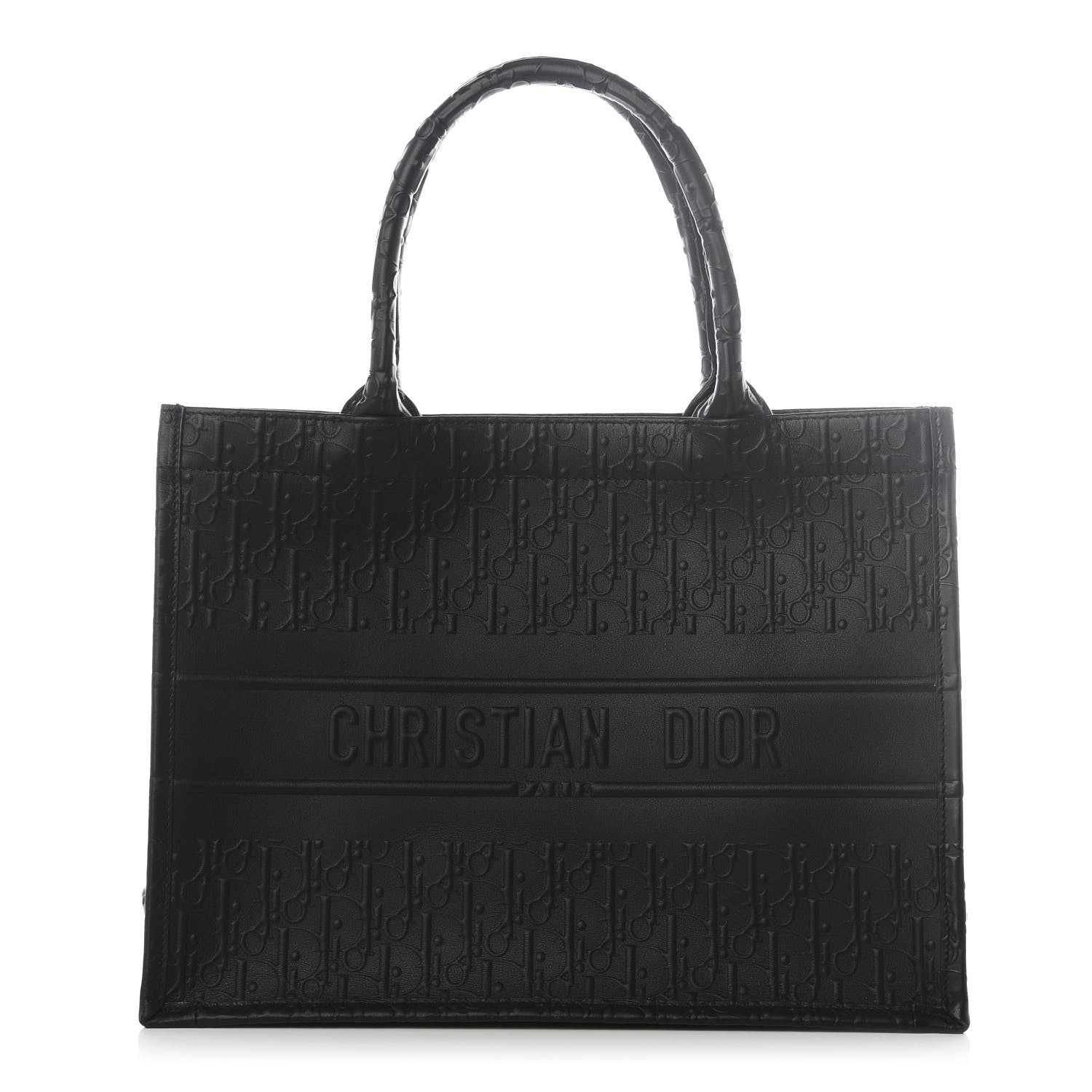 Christian Dior Oblique Calfskin Embossed Medium Book Tote Black 1 of 9