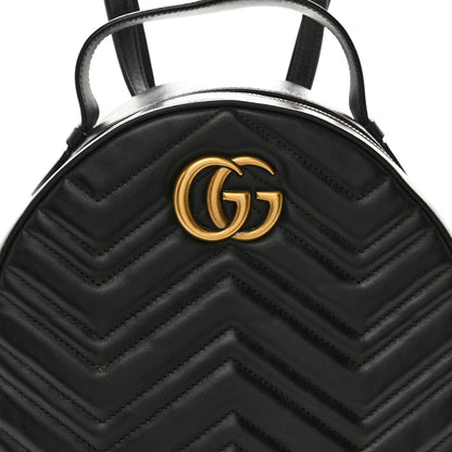 Gucci Calfskin Matelasse GG Marmont Dome Backpack Black 8 of 19