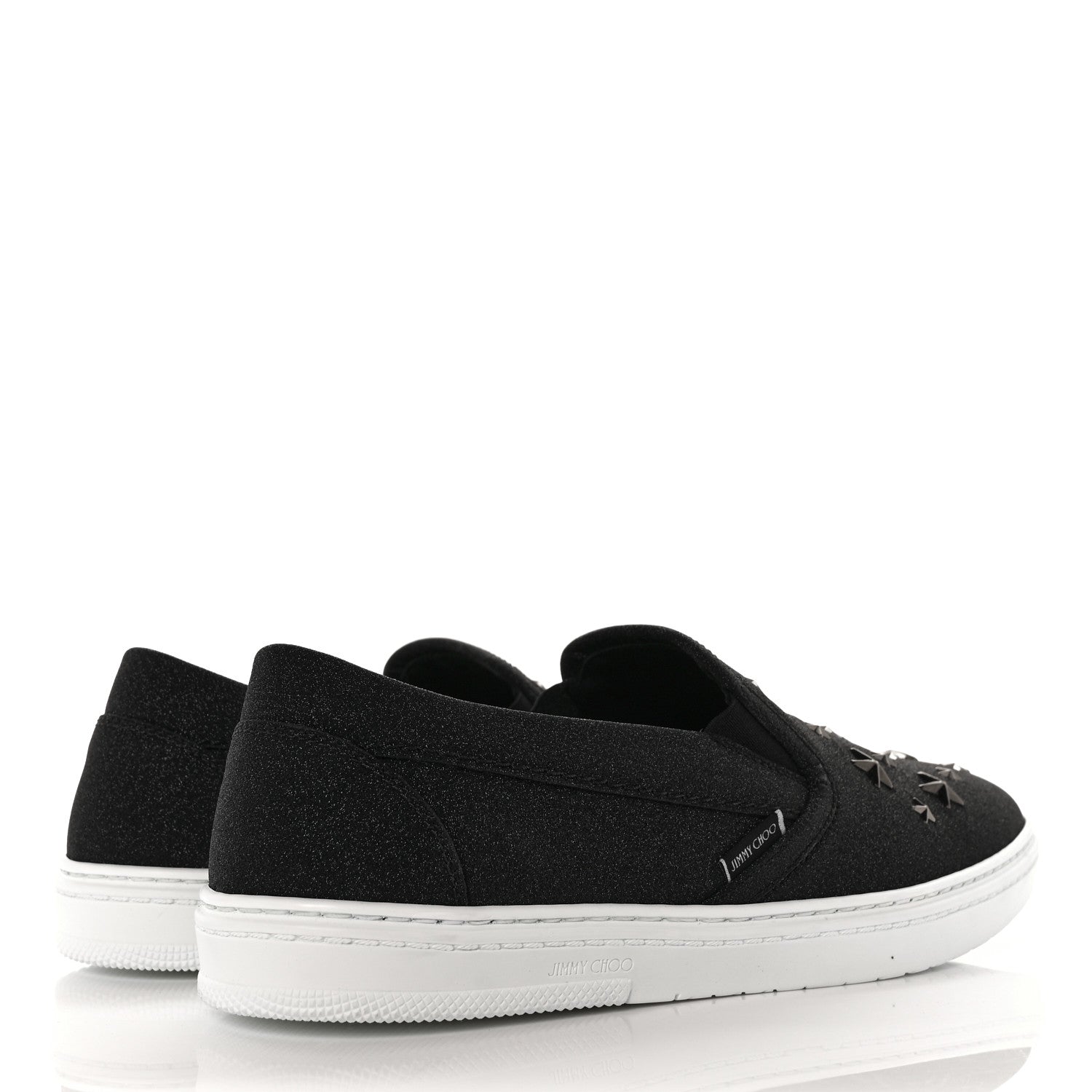Jimmy Choo Fine Glitter Suede Mens Grove Sneakers 42 Black 4 of 7