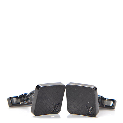 Louis Vuitton Steel Champs Elysees Cufflinks Black 1 of 3